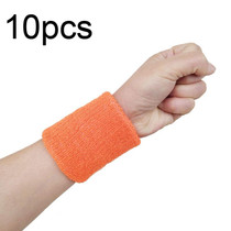 10pcs 8x8cm Women Men Solid Color Cotton Sport Sweatband Brace Wraps Guards(Orange)