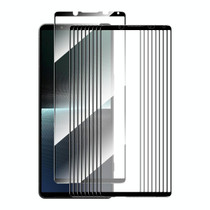 For Sony Xperia 1 V 10pcs ENKAY Full Glue High Aluminum-silicon Tempered Glass Film