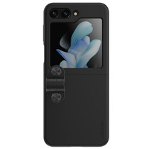 For Samsung Galaxy Z Flip5 NILLKIN Skin Feel Liquid Silicone Phone Case With Finger Strap(Black)