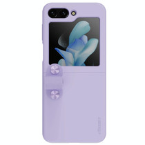 For Samsung Galaxy Z Flip5 NILLKIN Skin Feel Liquid Silicone Phone Case With Finger Strap(Purple)