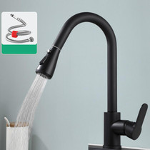 Kitchen Pull-out Universal Telescopic Hot & Cold Water Faucet, Specification: Copper Black