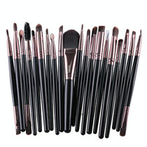 20pcs/set Wooden Handle Makeup Brush Set Beauty Tool Brushes(Brown+Black)