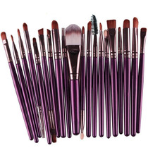 20pcs/set Wooden Handle Makeup Brush Set Beauty Tool Brushes(Brown+Purple)