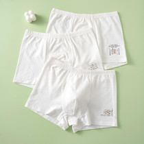 3pcs Boys Cotton Underwear Flat Angle Solid Color Short Panties Children Four-Corner Panties, Size: S(Little Boy)