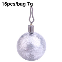 HENGJIA 15pcs/bag 7g Fishing Lead Pendant Sea Fishing Lua Spherical Spinning Biting Lead Fishing Gear