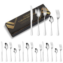 20pcs/set Carton Boxed Gold-Plated Stainless Steel Knife and Fork Set Western Cutlery, Color: Stainless Steel Color