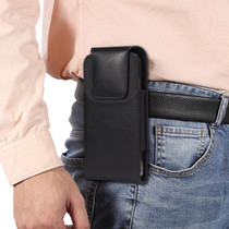 For 6.2-6.5 inch Mobile Phone Crazy Horse Oxford Cloth Waist Bag(Black)