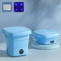 4.5L Mini Portable Folding Household Washing Machine Underwear Washer, Color: Lake Blue + Blue light antibacterial(EU Plug)