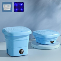 4.5L Mini Portable Folding Household Washing Machine Underwear Washer, Color: Lake Blue + Blue light antibacterial(UK Plug)