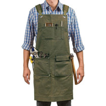 Heavy Canvas Carpentry Electrician Garden Workwear Apron(Army Green)