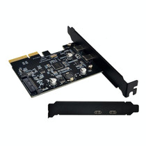 PCI-E 4X To USB3.1 Dual USB-C/Type-C Port 10Gbps Expansion Card  With ASMedia ASM3142 Chip