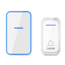 CACAZI Home Smart Digital Wireless Doorbell Remote Electronic Doorbell Elderly Pager, Style: US Plug(White)