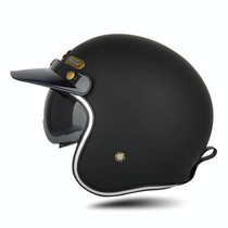 SOMAN Motorcycle Four Seasons Carbon Fiber Half Helmet, Color: FRP Matte Black(S)