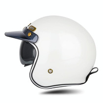 SOMAN Motorcycle Four Seasons Carbon Fiber Half Helmet, Color: FRP Pearl White(S)