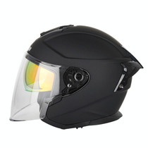 SOMAN Motorcycle Electric Bicycle Dual Lens Riding Helmet, Size: XXL(Matte Black)