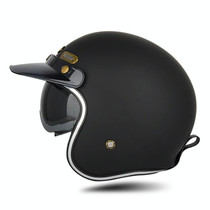 SOMAN Motorcycle Four Seasons Carbon Fiber Half Helmet, Color: FRP Matte Black(XXL)