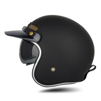 SOMAN Motorcycle Four Seasons Carbon Fiber Half Helmet, Color: FRP Matte Black(M)