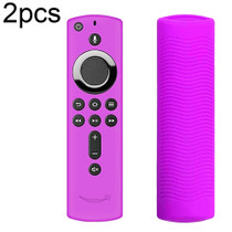Y1 2pcs For Amazon Fire TV Stick 4K 2nd Gen Remote Control Anti-Fall Silicone Protective Case(Purple)