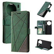 For vivo X90 5G Skin Feel Splicing Horizontal Flip Leather Phone Case(Green)