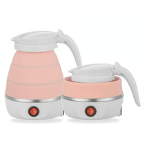 Portable Folding Silicone Electric Kettle for Household Travel EU Plug 220V(Pink)