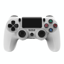 For PS4 Wireless Bluetooth Game Controller With Light Strip Dual Vibration Game Handle(White)