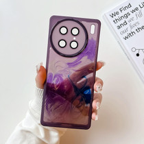For vivo X90 Pro Oil Painting Electroplating TPU Phone Case(Purple)
