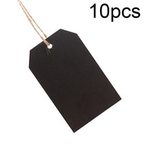 10pcs/Set Mini Hanging Wooden Message Board Home Holiday Decor Lanyard Chalkboard(Prismatic)