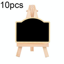 10pcs Small Party Shop Message Blackboard Ornaments Pine Tripod Decorative Message Board(Arched)