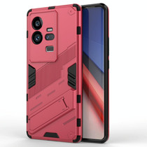 For vivo iQOO 11 Pro 5G Punk Armor 2 in 1 PC + TPU Shockproof Phone Case with Invisible Holder(Light Red)