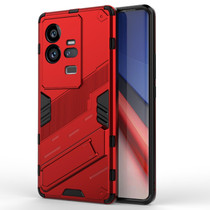 For vivo iQOO 11 Pro 5G Punk Armor 2 in 1 PC + TPU Shockproof Phone Case with Invisible Holder(Red)