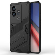 For vivo iQOO 11 Pro 5G Punk Armor 2 in 1 PC + TPU Shockproof Phone Case with Invisible Holder(Black)