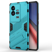 For vivo iQOO 11 Pro 5G Punk Armor 2 in 1 PC + TPU Shockproof Phone Case with Invisible Holder(Blue)