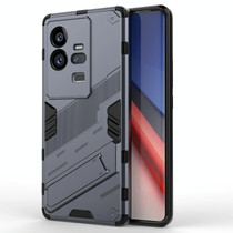 For vivo iQOO 11 Pro 5G Punk Armor 2 in 1 PC + TPU Shockproof Phone Case with Invisible Holder(Grey)