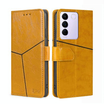For vivo S16e Geometric Stitching Flip Leather Phone Case(Yellow)