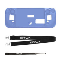 For Steam Deck Hifylux ST-PF14 Game Console Silicone Case Anti-scratch Non-slip Handheld Case Lanyard(Blue)