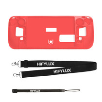 For Steam Deck Hifylux ST-PF14 Game Console Silicone Case Anti-scratch Non-slip Handheld Case Lanyard(Red)