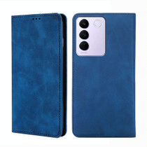 For vivo S16e / V27e Skin Feel Magnetic Horizontal Flip Leather Phone Case(Blue)