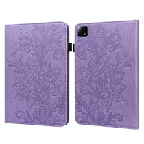 For Xiaomi Pad 6 Lace Flower Embossing Pattern Leather Tablet Case(Purple)