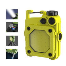 Mini Keychain COB Flashlight USB Rechargeable Magnetic Work Light For Outdoor Camping(Yellow)