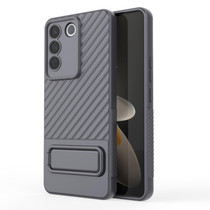 For vivo S16e Wavy Texture TPU Phone Case with Lens Film(Grey)