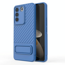 For vivo S16e Wavy Texture TPU Phone Case with Lens Film(Blue)