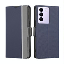 For vivo S16E Twill Texture Side Buckle Leather Phone Case(Blue)