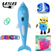 Children 3D Printing Pen Low Temperature Intelligent Screen Display Voice Drawing Pen, Style:, Color: 23 Colors (Blue)