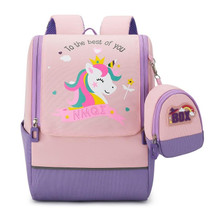 Elementary School Students Cartoon Anime Backpack Children Schoolbag(Purple)