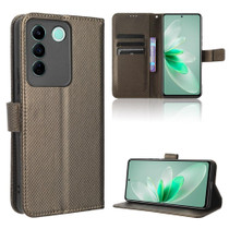For vivo V27e / S16e Diamond Texture Leather Phone Case(Brown)