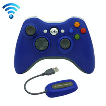 For Microsoft Xbox 360 / PC XB13 Dual Vibration Wireless 2.4G Gamepad With Receiver(Blue)