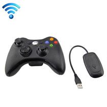 For Microsoft Xbox 360 / PC XB13 Dual Vibration Wireless 2.4G Gamepad With Receiver(Black)