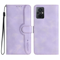 For Xiaomi Poco M5 Heart Pattern Skin Feel Leather Phone Case(Purple)