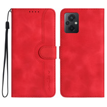 For Xiaomi Poco M5 Heart Pattern Skin Feel Leather Phone Case(Red)