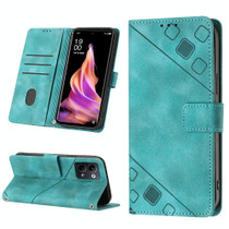 For OPPO Reno9 5GReno9 Pro 5G Skin-feel Embossed Leather Phone Case(Green)